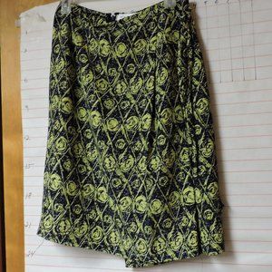RAFAEL - cute FAUX WRAP mini skirt sz 10 black & Yellow